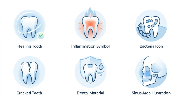 Picture2 - The Smile Connect Healing tooth icon with a green checkmark, indicating success or recovery of a tooth surface
