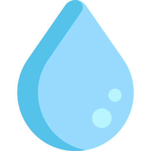 water-drop - The Smile Connect Blue water droplet icon with light-blue highlight and two small bubbles on the right side